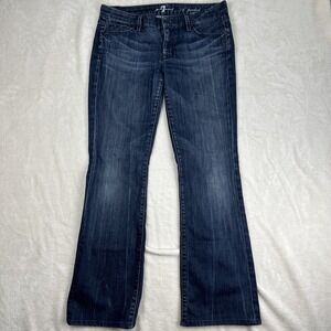 7 For All Mankind Jeans Women's "A" Pocket Medium Wash Flare Blue Denim Size 29
